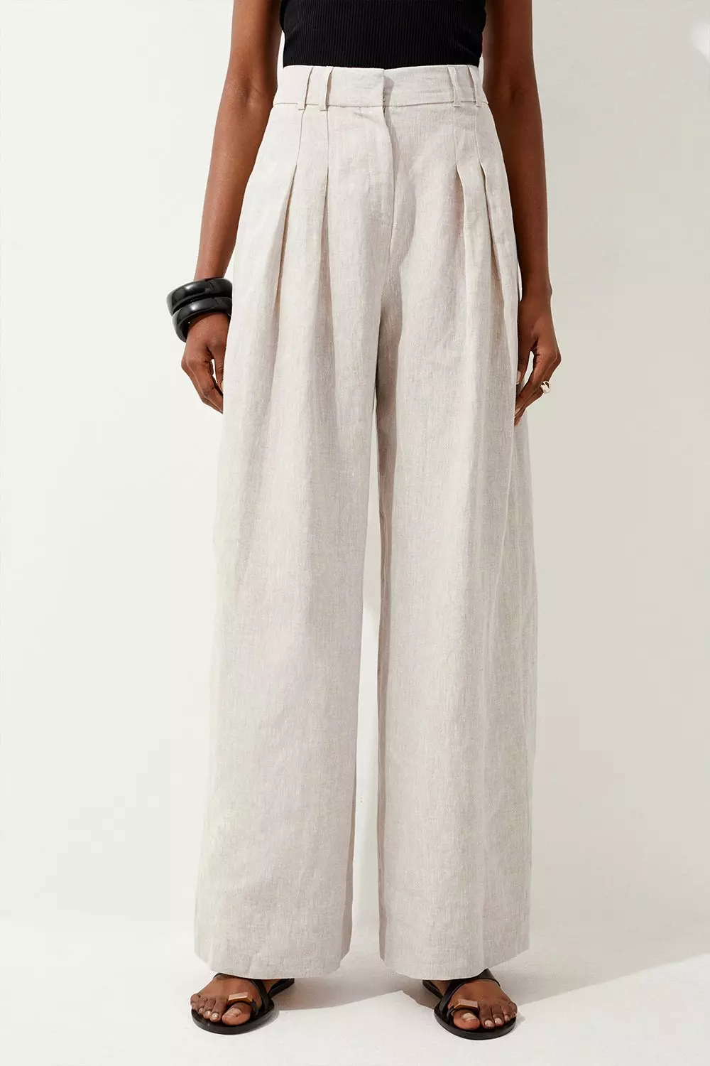 Linen Wide Leg Pants | Karen Millen